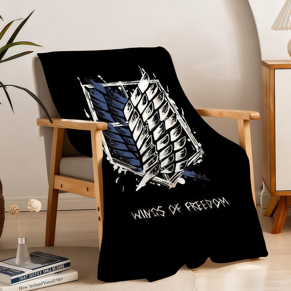 A-AttackS-ES O-OnS Titan Survey Corps Blanket Throw Super Cosy Plush Living Room Sofa Couch Childish Birthday Gifts