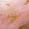 Girls Fashion Cute Long Sleeve Flower Embroidery Mesh Princess Dress Dresses