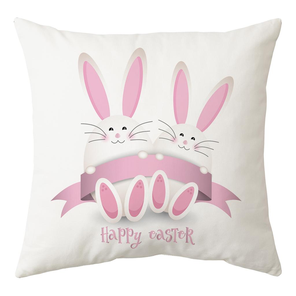 New Easter Pillowcase Square Peach Skin Printed Pillowcase Homewares