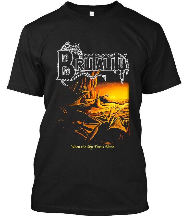 NWT Brutality When the Sky Turns Black American Death Metal Band TShirt Unisex T-Shirt S