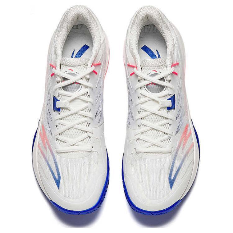 Anta Comfortable Trendy Non-Slip Wear-Resistant Low-Top Badminton Shoes Unisex Sneaker White Blue Pink 412510971-3
