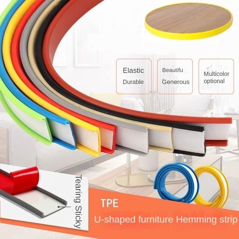 5M Self-Adhesive u-Shaped Edge Banding Strip Furniture Wood Board Cabinet Table Chair Protector Cover Silicone Rubber Seal Strip
