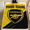 1PC Custom Name Arsenal Patterned Flannel Blanket Suitable For All Seasons for Home Decor Warmth and Comfort Gifts Holiday Present