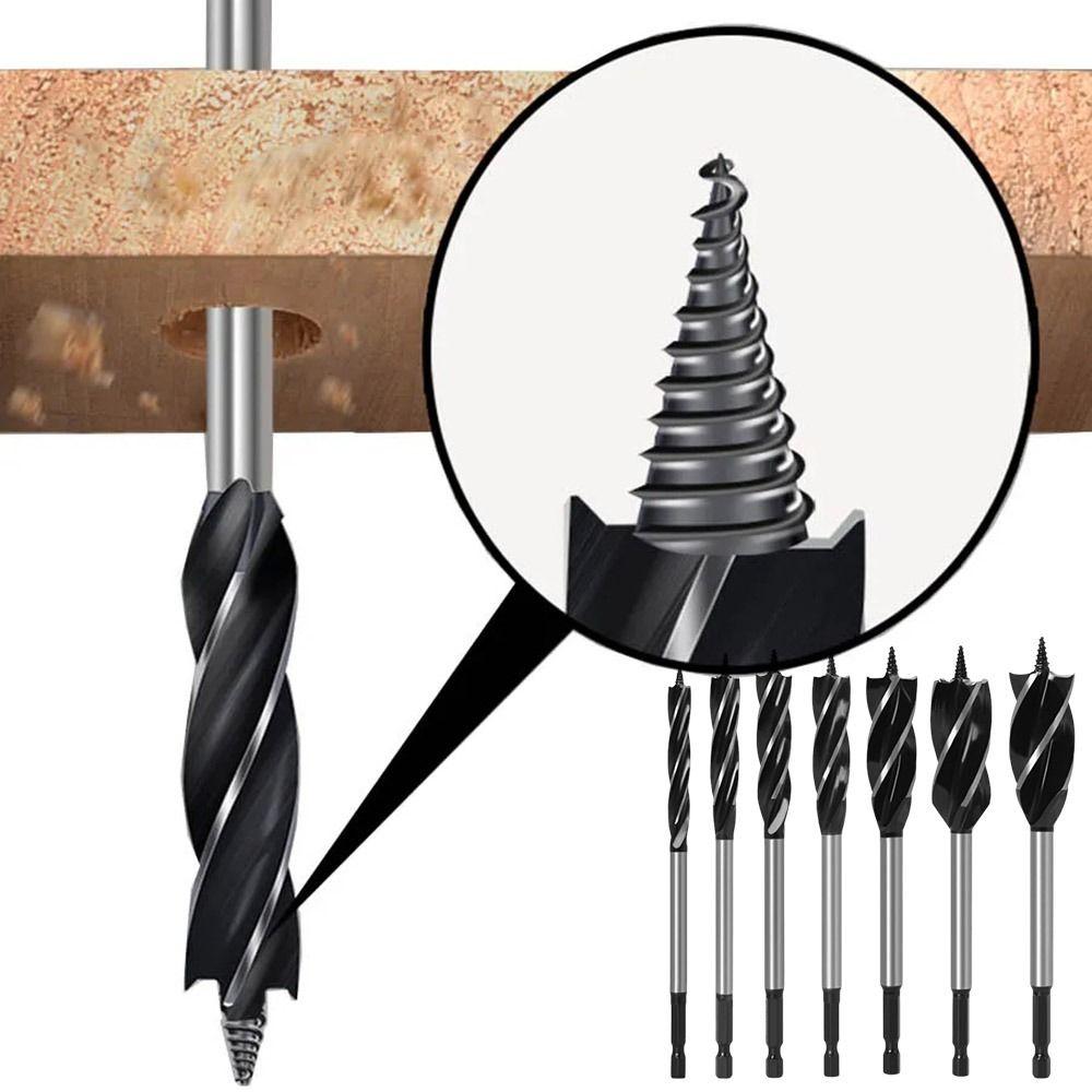 with Hex Shank Twist Drill Bit Set Four-slot Wood Fast Cut Auger Auger Drill Bit  Woodworking