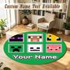 Rond Kleed Aangepaste NaamMinecraft Patroon Antislip Tapijt Huis Vloer Decoratie