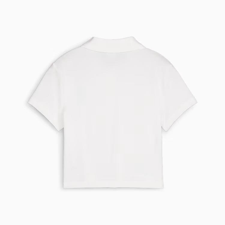 Puma Classics Polo Baby Tee Women Tops White 628048-02
