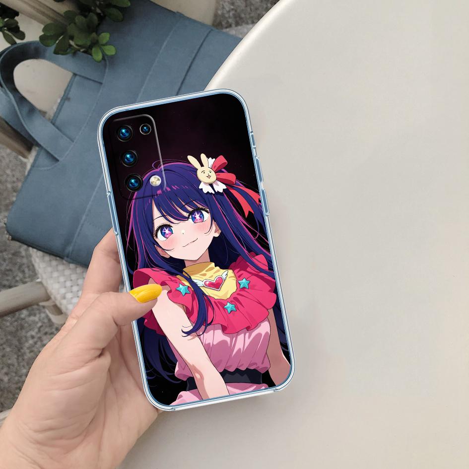 HK55 Oshi No Ko Ai Hoshino Soft Shell Transparent Phone Case for Motorola Moto G7 G8 G9 G84 G85 G73 G24 G15 Z2 Play Power Plus