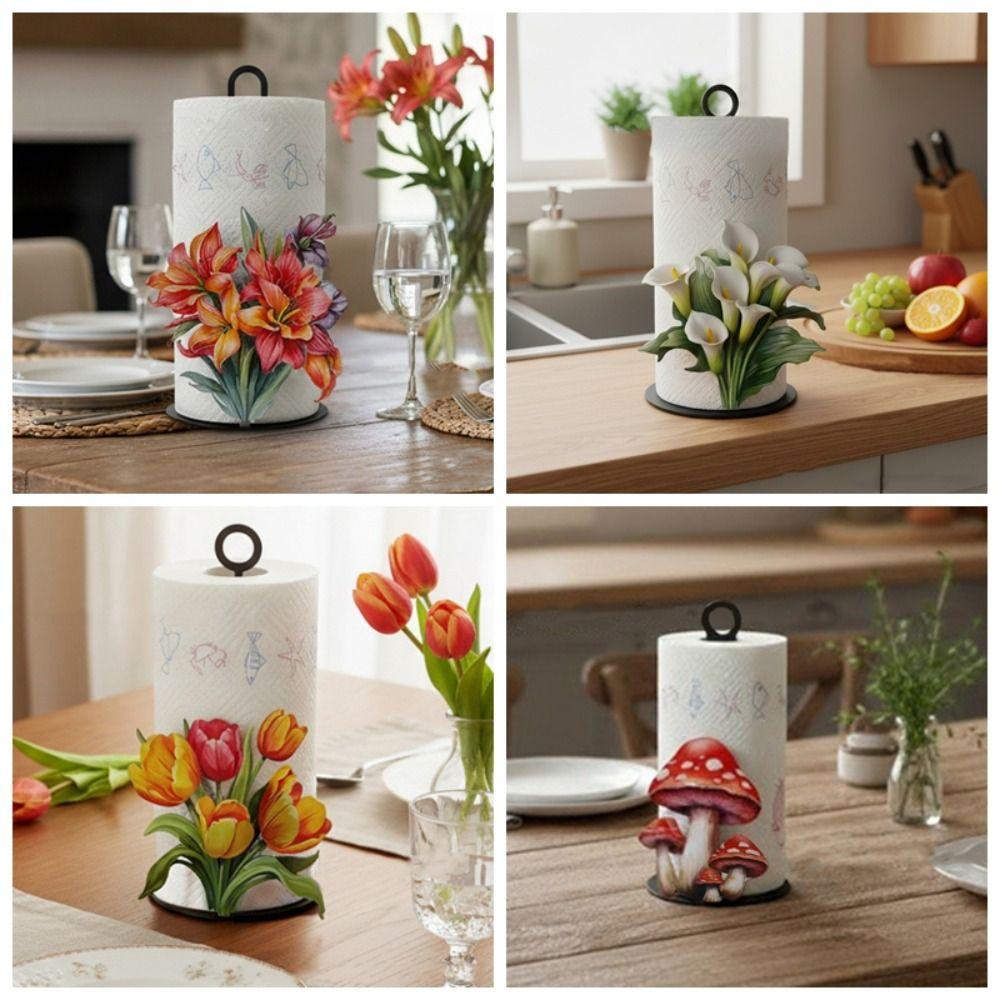 Home Decor Rabbit Roll Paper Towel Holder Cat Strawberry Vertical Napkins Rack Funny Fruits Flower Tissue Holder Dining Table