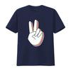 Peace Hand Sign For And Women S T Shirt  Top with Unique Stylish Print Vintage Washed Homme Top For Everyday Wear Comfortable