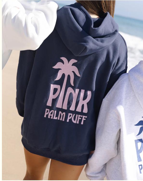 European Size Coconut Wave Embroidery Hoodie with Drop Shoulder Sleeves