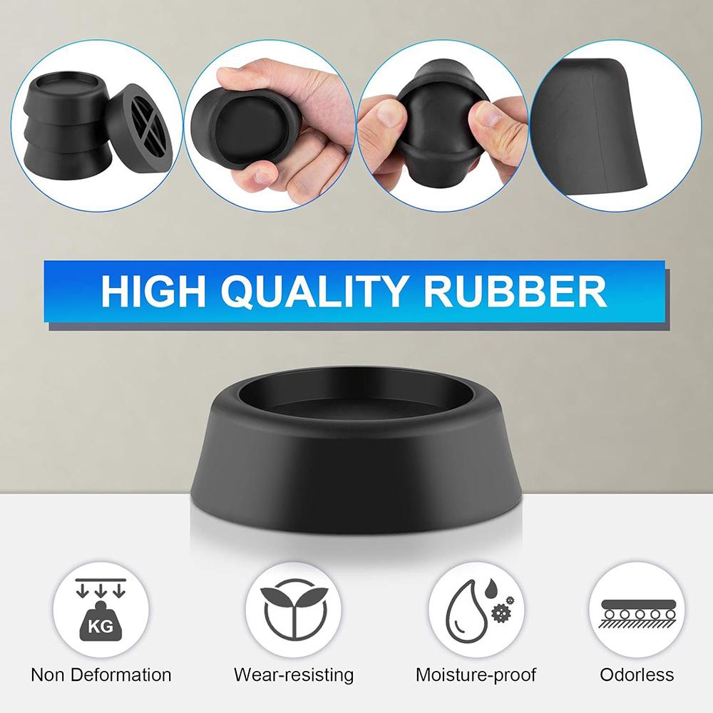 4Pcs Furniture Anti Vibration Pads Noise-reducing Rubber Feet for Washing Machine Universal Leg Base Mats