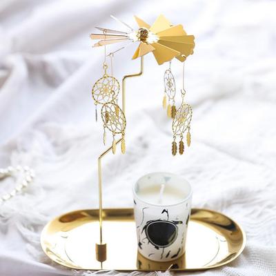 Metal Rotating Spinner Carousel Candle Tea Light Holder Table Rotating Transfer Windmill Decoration Home Elegance Candle Holder