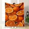 Orange Fruit Slices Illustration Blanket Flannel Blanket for Bedroom, Living Room, Sofa, and Nap Sofas.