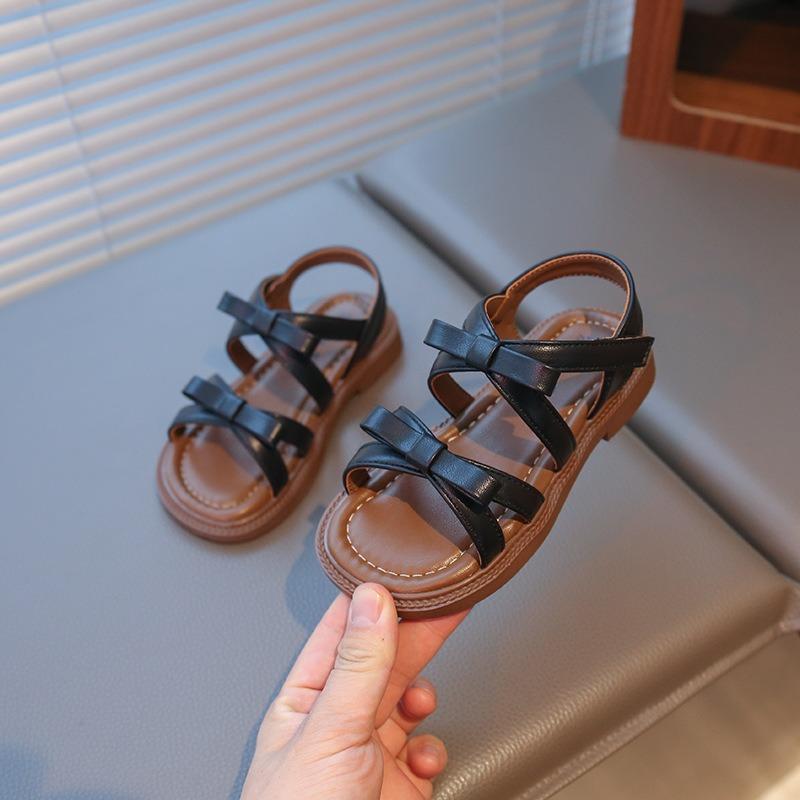 New Summer Girls Sandals, Korean Style Bow Princess Shoes, Stylish Beach Sandals for Toddler Girls