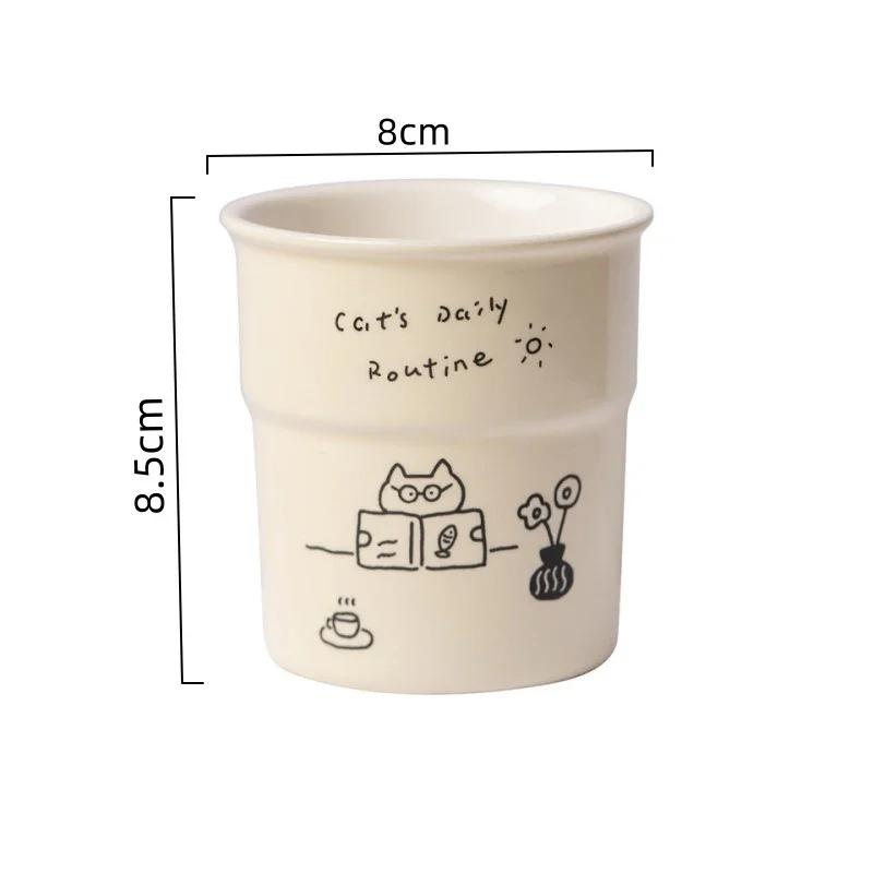 

Cartoon Cute Kitten Home High Beauty Ceramic Mug Handheld Cups for Girls Breakfast Milk Coffee Cups Practical Creative Mugs New 225ML