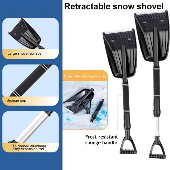Snow Shovel Lightweight Foldable Snow Shovel Car Trunk Compact Portable Snow Shovel with Non-Slip Grip Snow Removal Tool