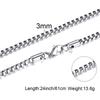 1/2/3mm Box Chain Necklaces for Men Women,Delicate Square Stainless Steel Chains Links Collars,Jewelry Gift 18To24 Inch