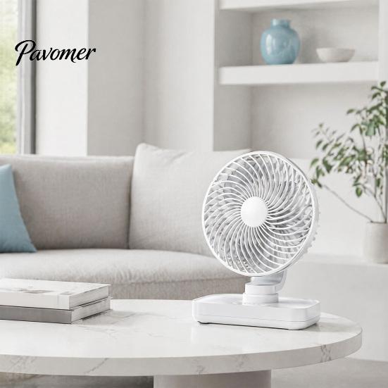 Small Table Fan Portable Desk Fan, Air Circulating 3 Speed Quiet Personal Electric Cooling Adjustable Tilt Head for Office Dorm Kitchen