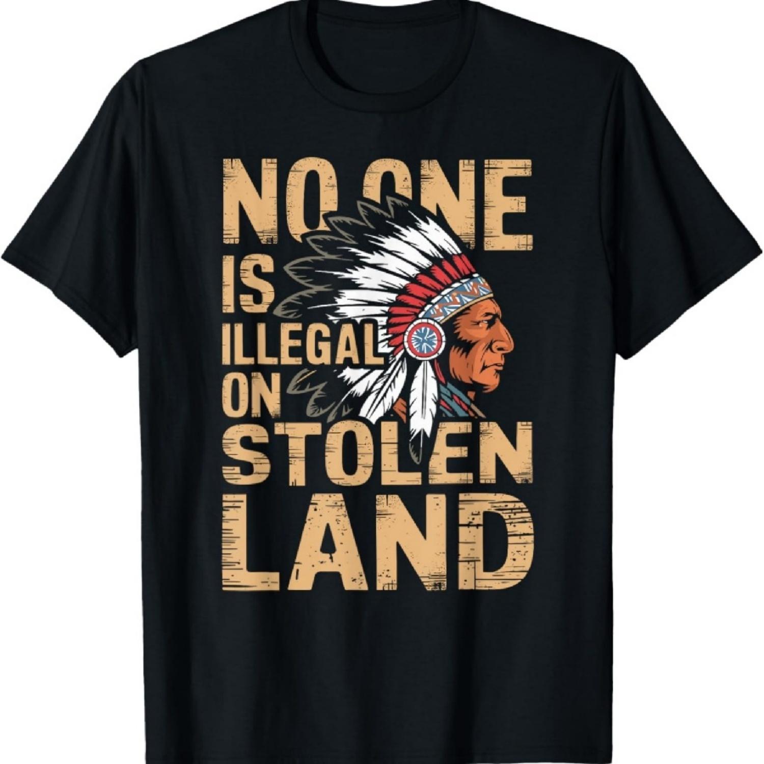 Никто не нелегал на украденной земле Футболка коренных американцев S чёрный