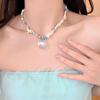 Fashion Blue Shell Starfish Necklace for Women Sweet Irregular Colorful Acrylic Beaded Necklace Crystal Chokers Zircon Gifts