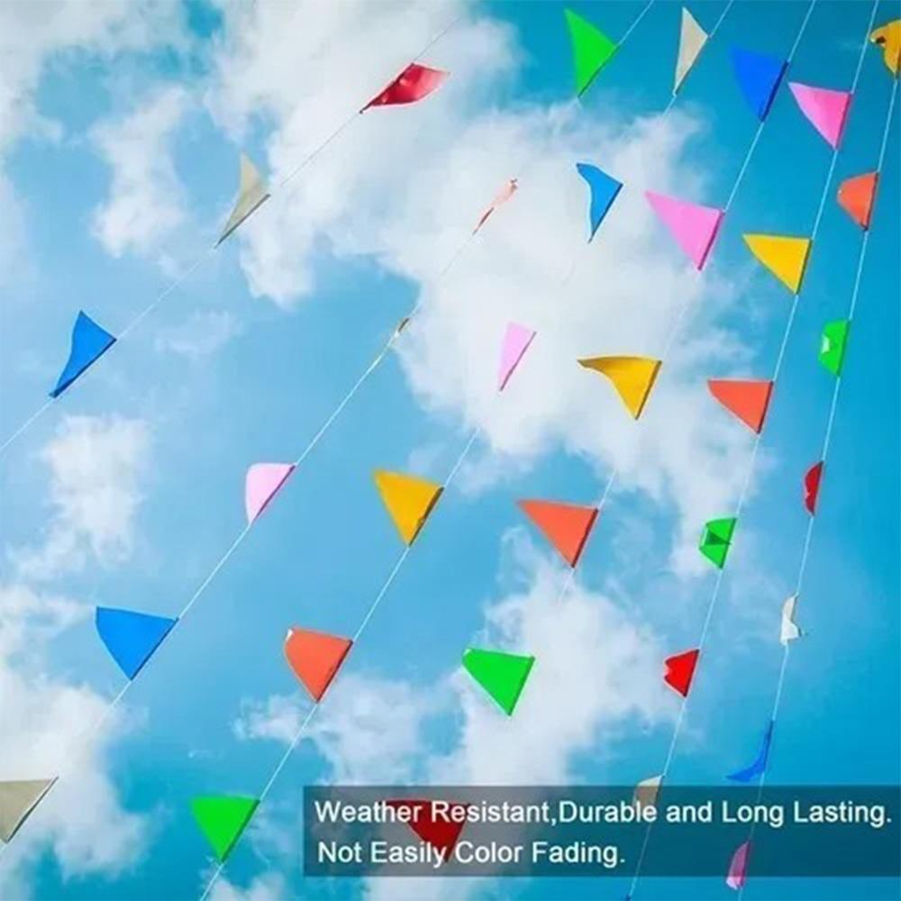 5.12 x 7.09in Flag String Decor 50M Length Hanging Banner Decoration Festival Celebration