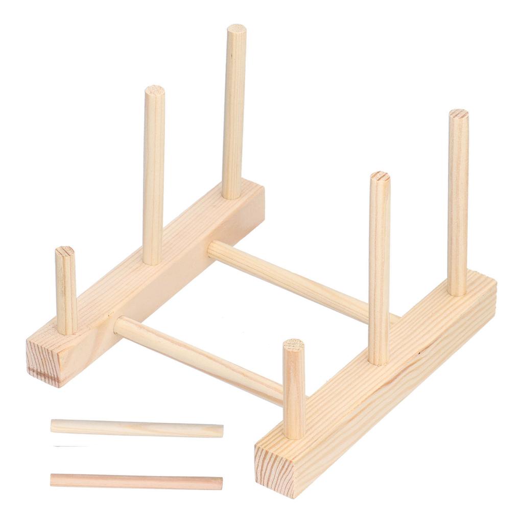 Wooden Dish Plate Drain Rack Non Defrmation Dinnerware Storage Organizer for Dish Plate Bowl Cup Pot Lid