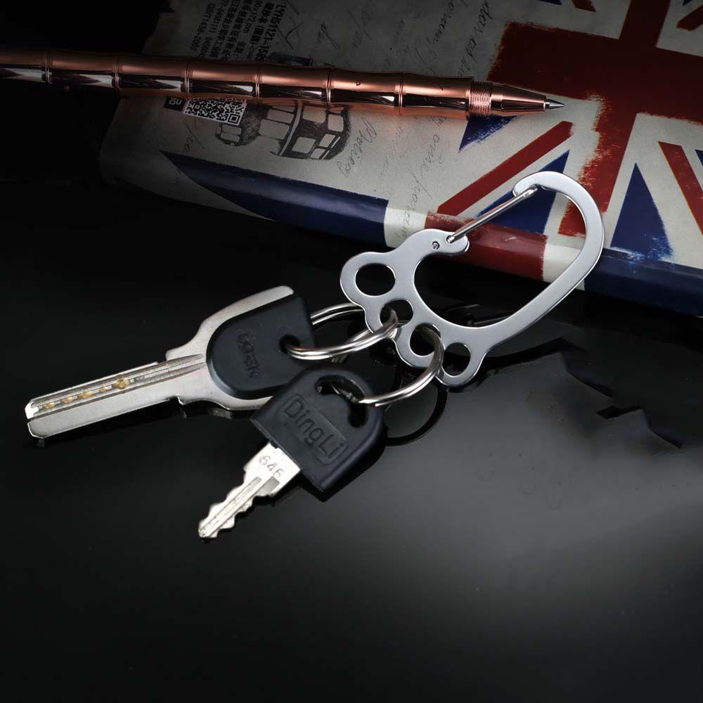 4 Keyrings Waist Hanging Silver Color Car Key Clip Car Keyring Key Ring Holder Big Feet Key Chain