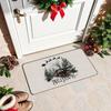 Christmas Carpet Mat Rug Beige Red Green Bow Pattern with Merry Christmas Text Home Decoration Floor Mat Welcome Mat Door Mat