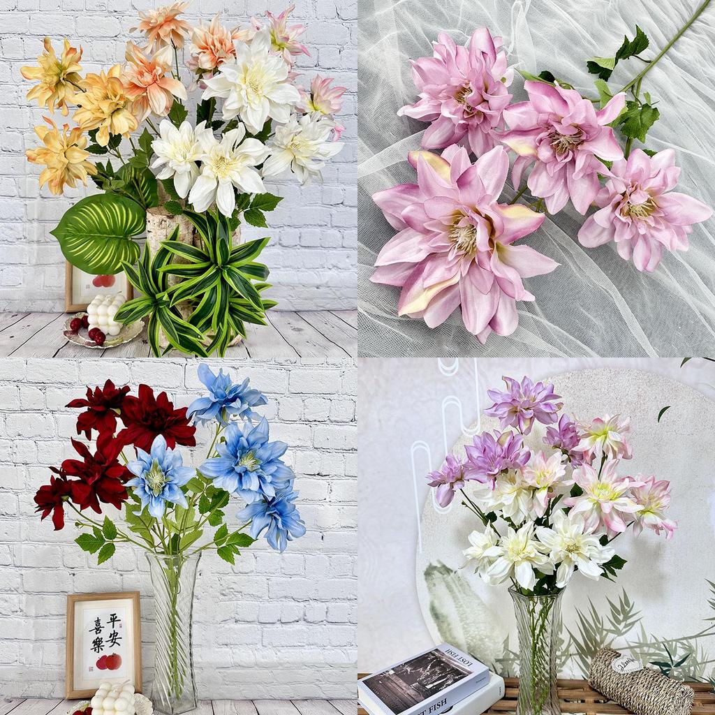 Realistic Artificial Dahlia Flowers For Wedding Ceremony And Home Decor