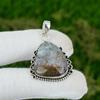 Natural Solar Moss Agate Gemstone Jewelry 925 Sterling Silver Pendant For Girls