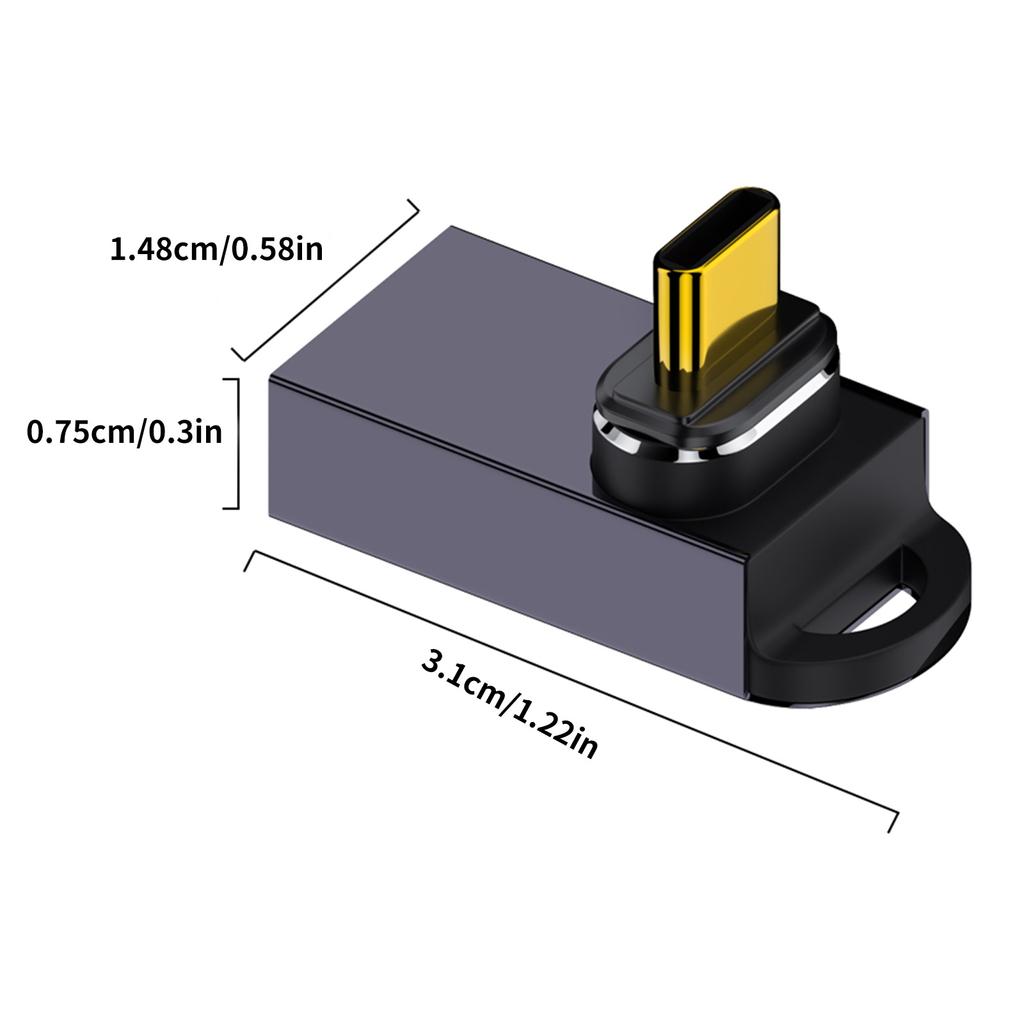 USB C Magnetadapter 90 Grad Magnetischer USB C auf USB Buchse Adapter 10Gbps für Telefon 15/15 /15 Max Tablet