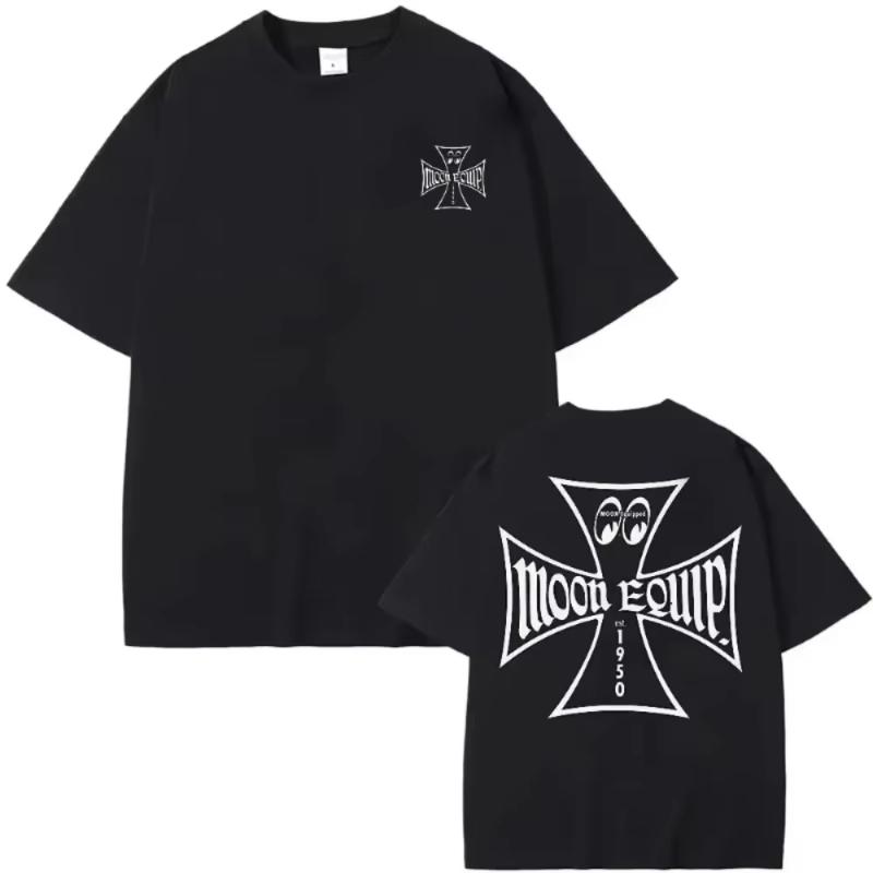 Mooneyes Moon Gear Speed Logo Stampato Unisex e Unisex Retro Unisex e Unisex T-shirt Fan Appassionato Stampato Top Stile Street
