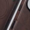 For iPhone 17 16 Pro Max iPhone 15 14 13 Pro Case Magnetic Retro Leather Hard Protection Cover Metal Independent Button Shell