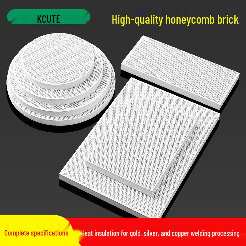 Honeycomb Refractory Brick for Melting Welding Jewelry: Quartz Insulation Board for Goldsmiths 【Small】Round