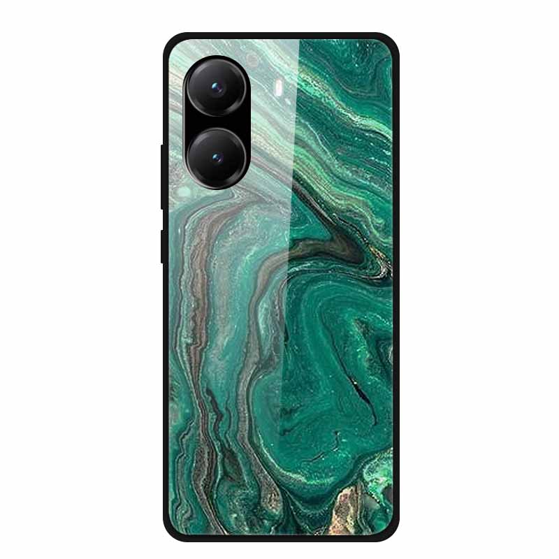 Tempered Glass Case For Poco X7 Pro Back Cover PC Hard Shockproof Cases for Xiaomi PocoX7 Pro Funda Marble Texture Fashion Coque