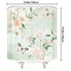 Delicate Flowers Bath Curtain - Dreamy Pink Blossoms & Butterflies, Digital Print, Polyester, 12 Hooks,  Bathroom Decor