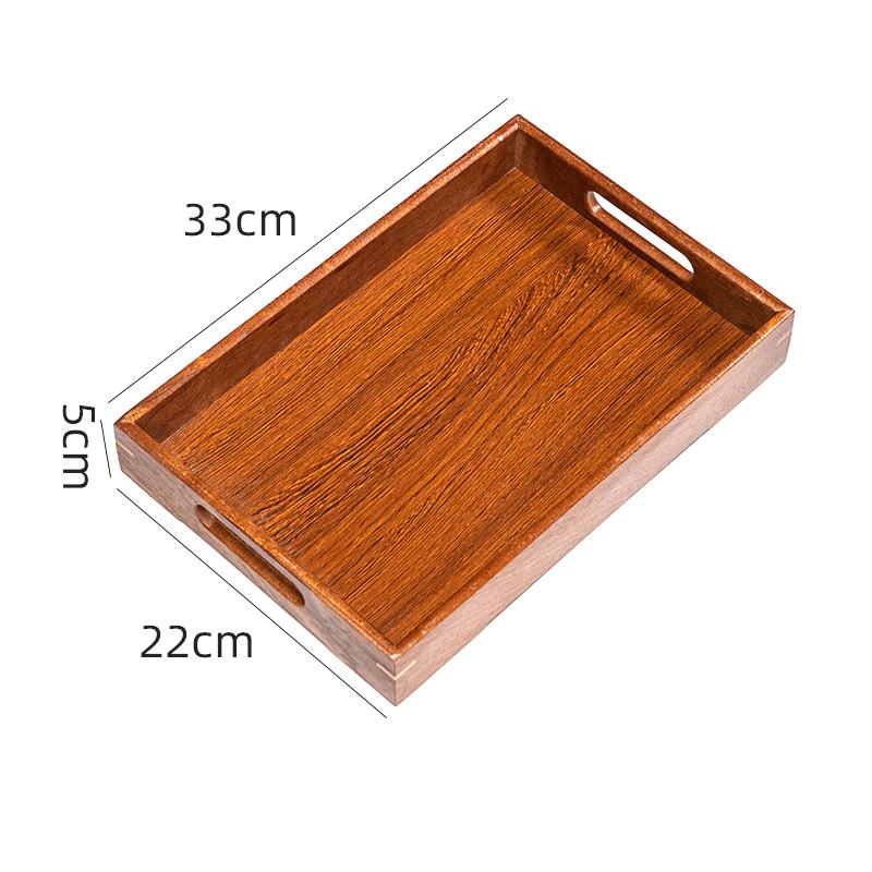 Rectangular Wooden Trays Ebony Tea Tray Fruit Snack Coffee Breakfast Serving Trays Food Plate Platter Kitchen Tableware