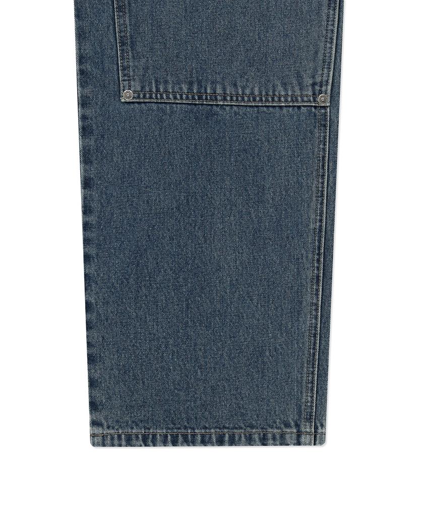 WACKY WILLY Double Knee Multi-Pocket Denim Pants Sky Blue
