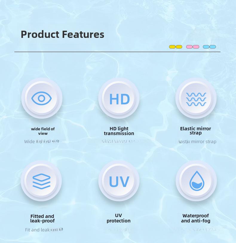 2025 Silicone Children's Waterproof Anti-Fog Swimming Goggles with Electroplating High-Definition Lenses