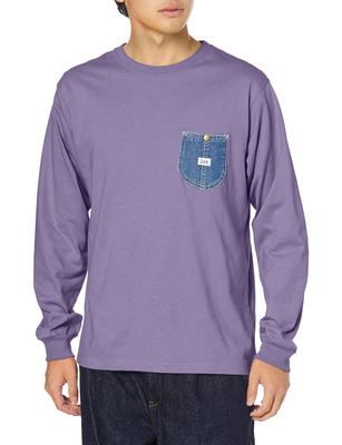 Lee Denim Tasche Langarm Lila T-Shirt,