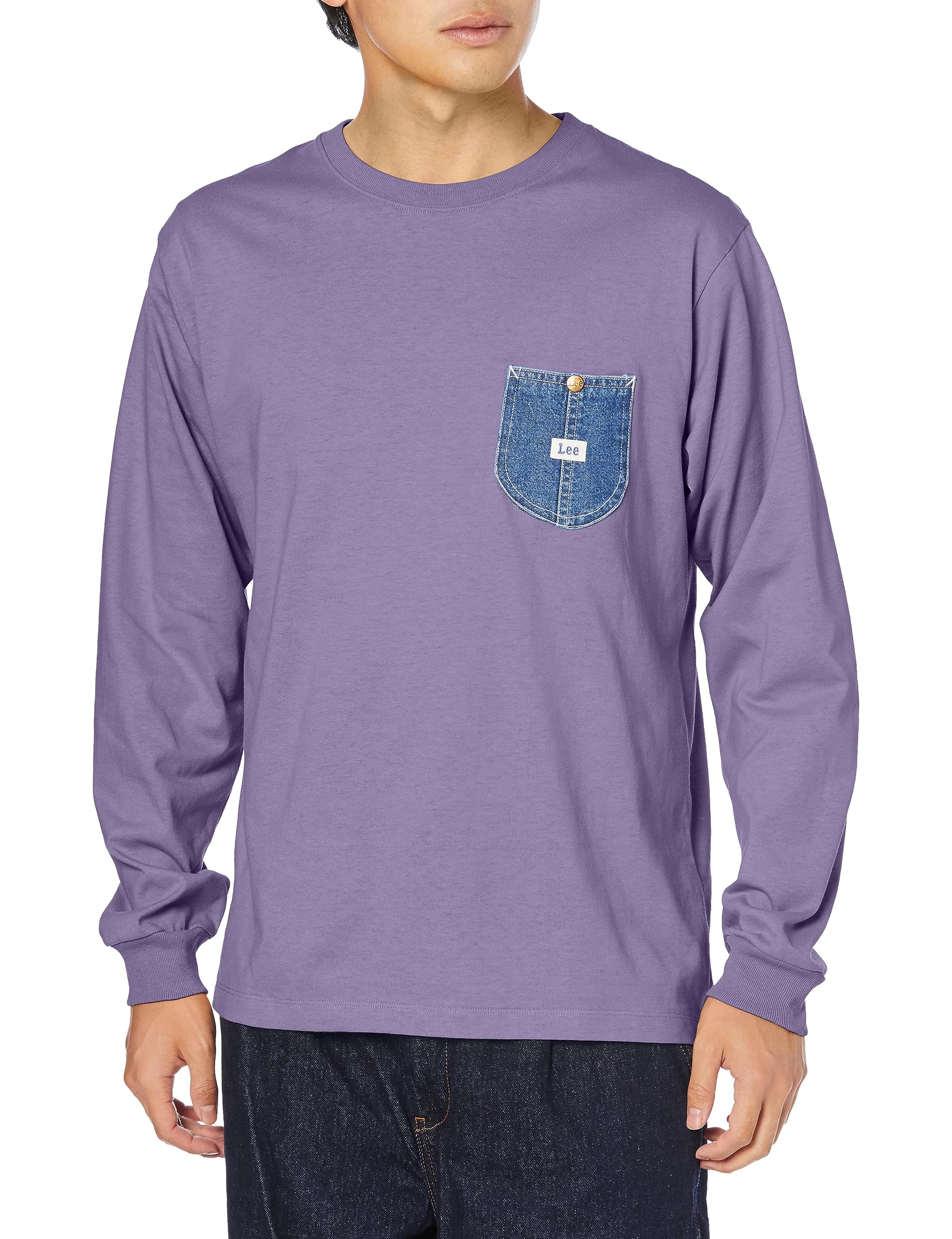 

Ли Деним Карман Лонгслив Фиолетовая Футболка, фиолетовый