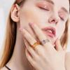 Stainless Steel Ancient Egypt Ra Udjat Ring Eye of Horus Ankh Cross Ring for Women Protection Amulet Egyptian Jewelry