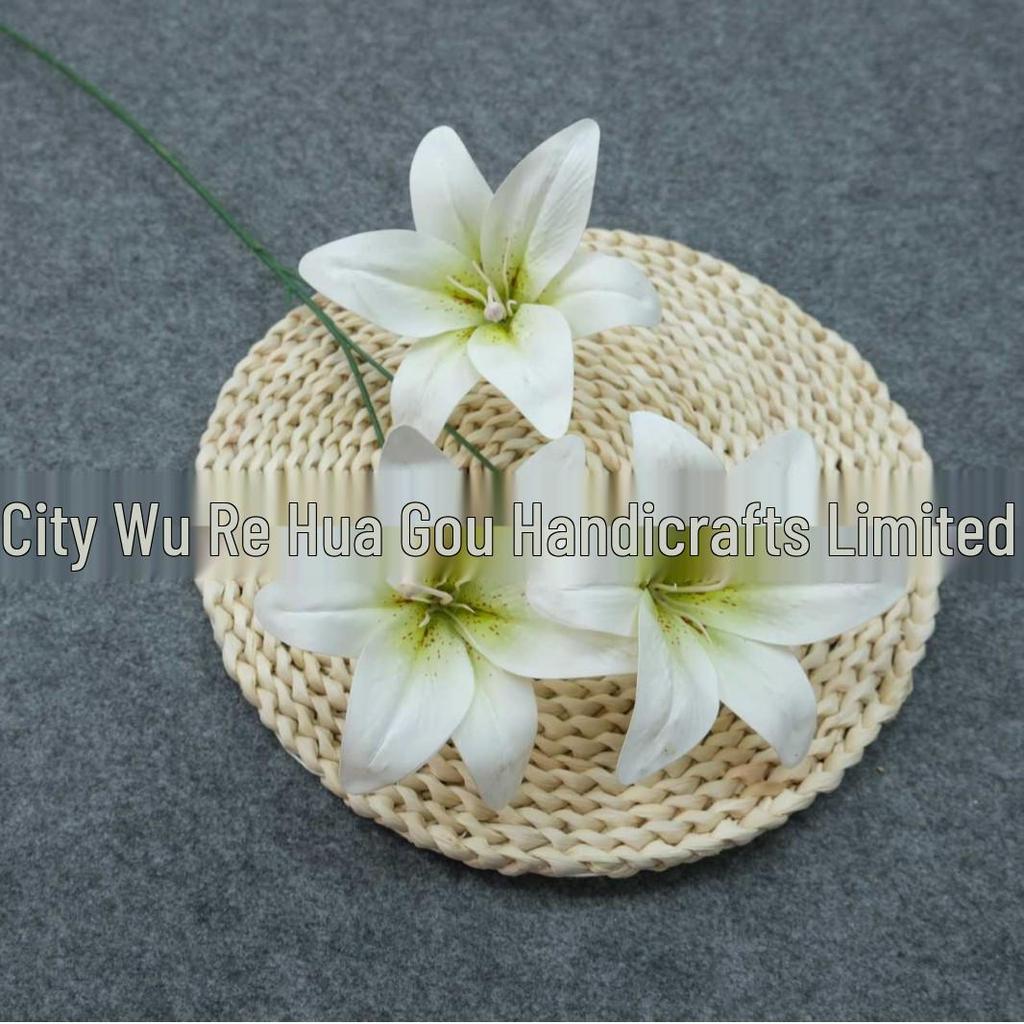 Triple-Head Silk Lily Bouquet for Wedding and Home Décor