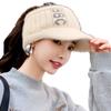 Tide Knitted Empty Top Hat Ladies Outdoor Duck Tongue Cycling Alphabet Wool Hat Rabbit Hair Blended Thermal Hat Winter