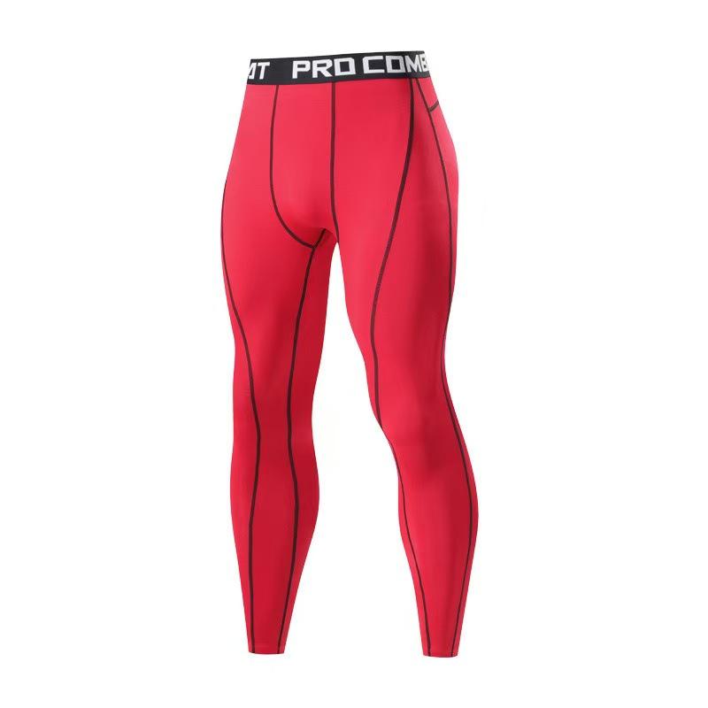 

Men s High Elastic Quick-Dry Sports Tights for Basketball, Fitness, Running, and Training L червоний