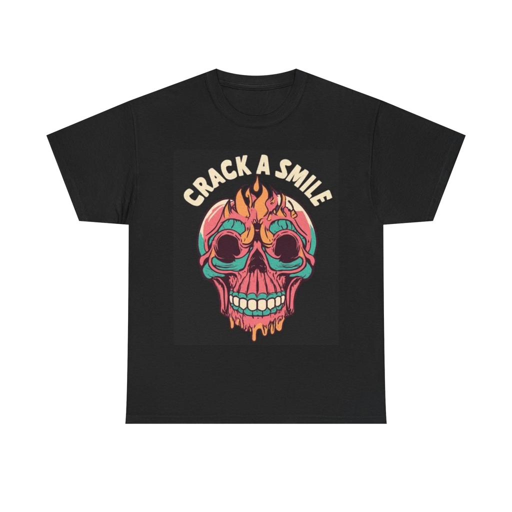 Men's and Women's T-shirts Crack A Smile Trippy Death Skull