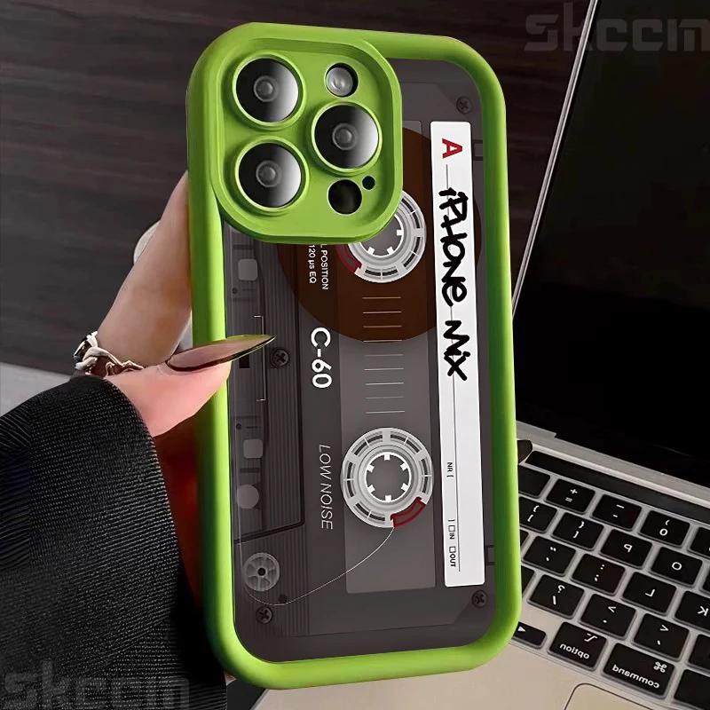 Lucky Tape Print Silicone Soft Phone Case For iPhone 16 Pro Max 15 14 13 12 11 X XS XR 7 8 16 Plus Matte Shockproof Back Cover