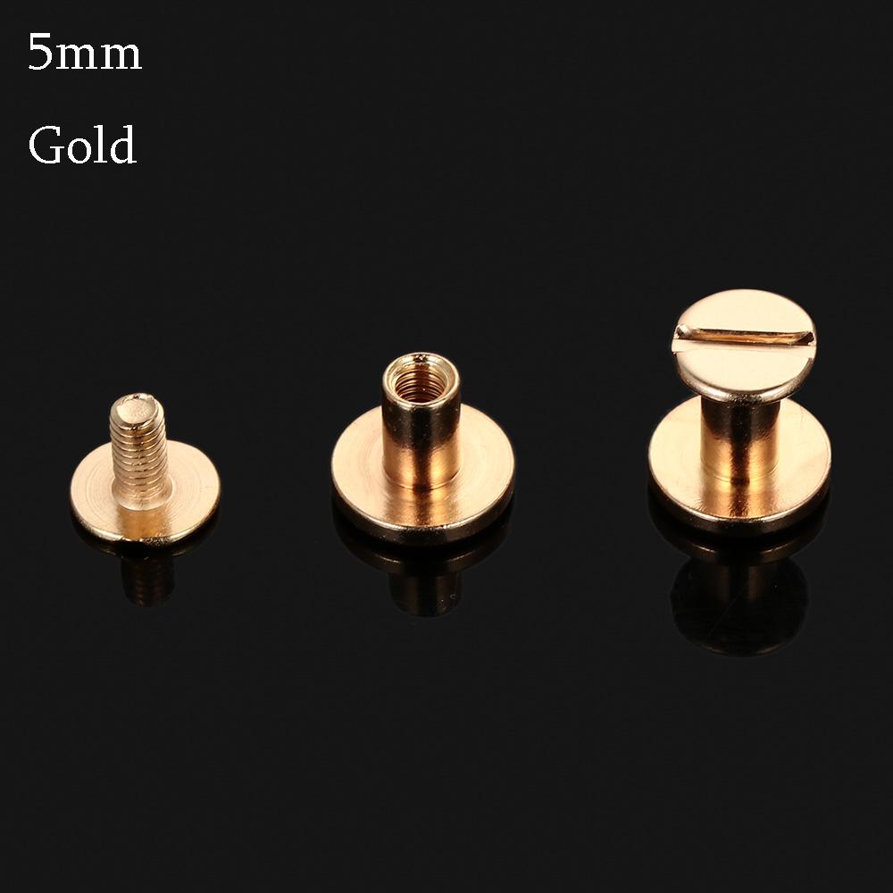 DIY 10 pcs 5/6.5/8mm DIY Clothes/Bag/Shoes Cloth Button Leather Craft Strap Rivets Screw Solid Nail Bolt Round Head Screws