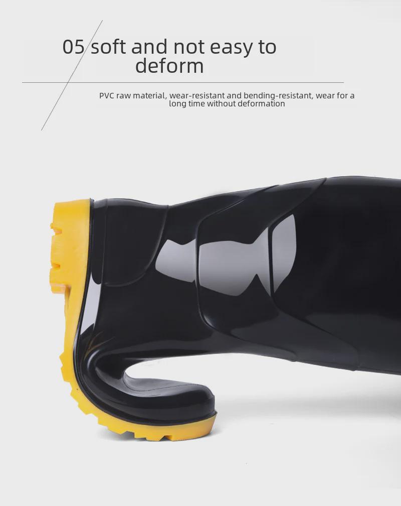 Men's Waterproof High-Top PVC Rain Boots - Non-Slip, Thickened, Ideal for Construction & Fishing