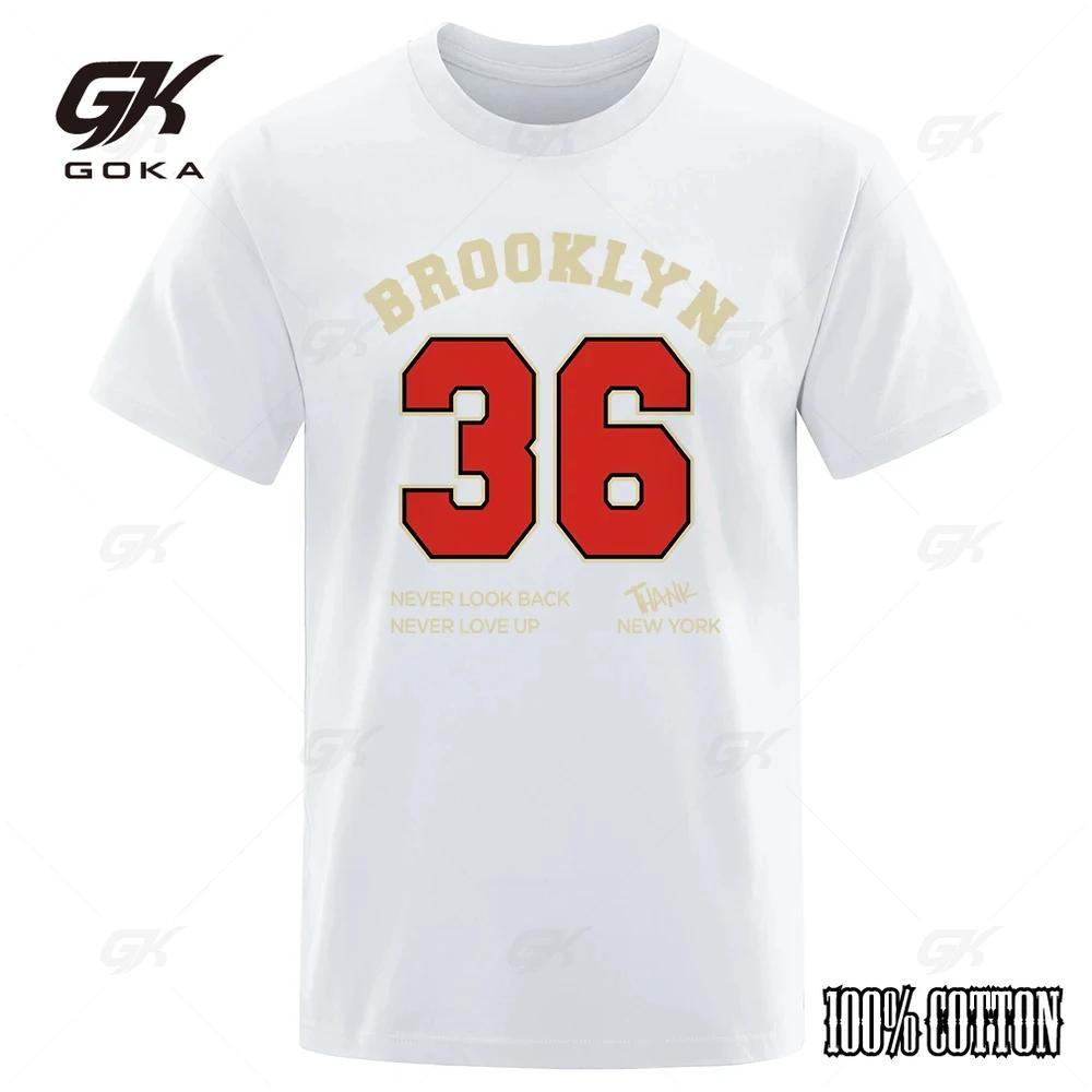 

Brooklyn 36 New York Street Letter Tshirt Man Casual ONeck TShirt Breathable Tshirt Fashion Cotton Loose Short Sleeve 4XL